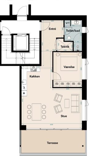 Plantegning for: Gambøtvej 33 st. tv.