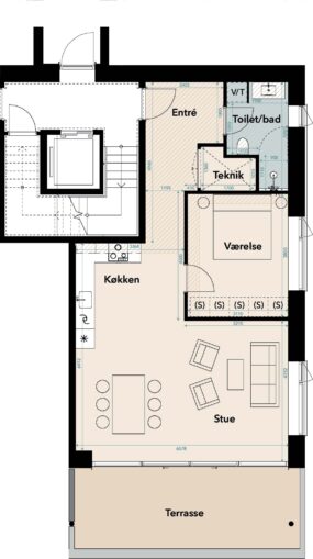 Plantegning for: Gambøtvej 33 st. th.