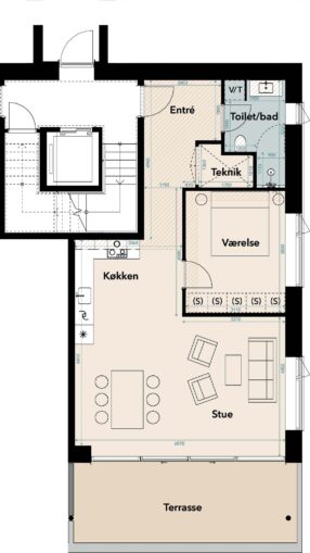 Plantegning for: Gambøtvej 37 st. tv.